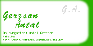 gerzson antal business card